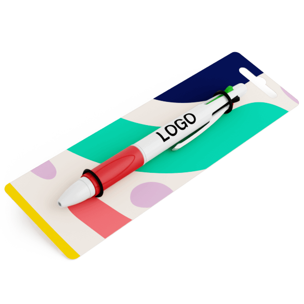 Quad - Stylos quatre couleurs en bambou personnalis&eacute;s