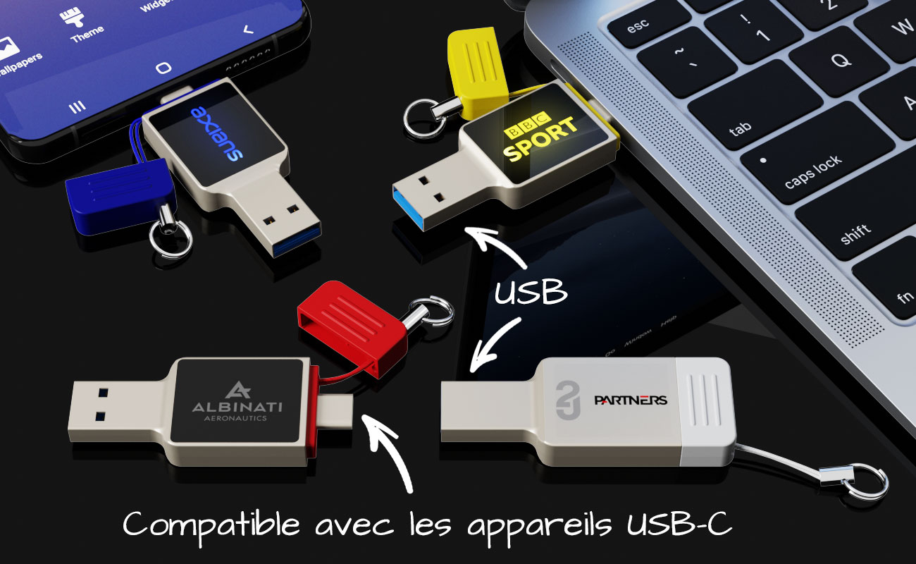 Neon - Clé USB-C Personnalisée