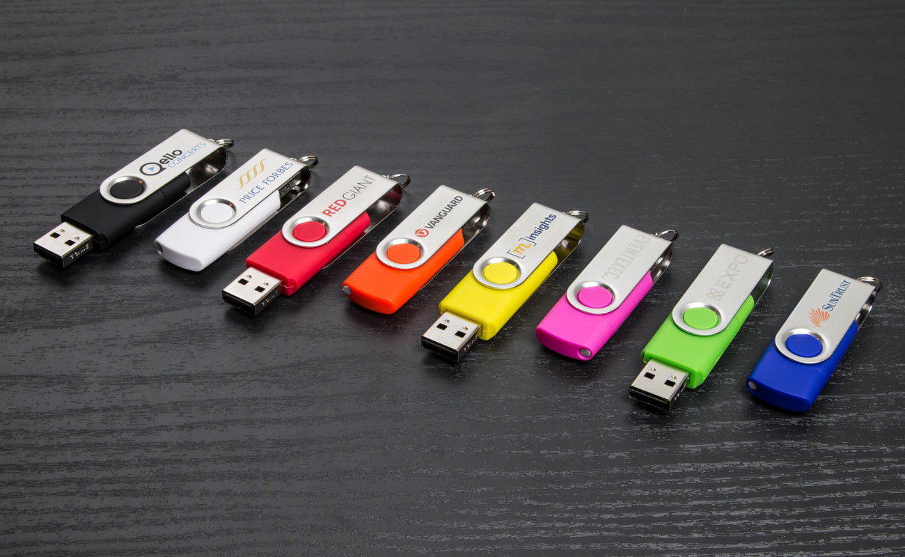 Clé USB TWIST 4GO - Rouge imprimé et personnalisé pour votre